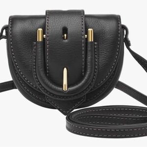 Fossil Harwell Micro Flap Crossbody Bag Purse Black NWT